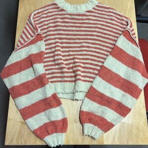 Free People Beach Terry Cloth Striped Sweater